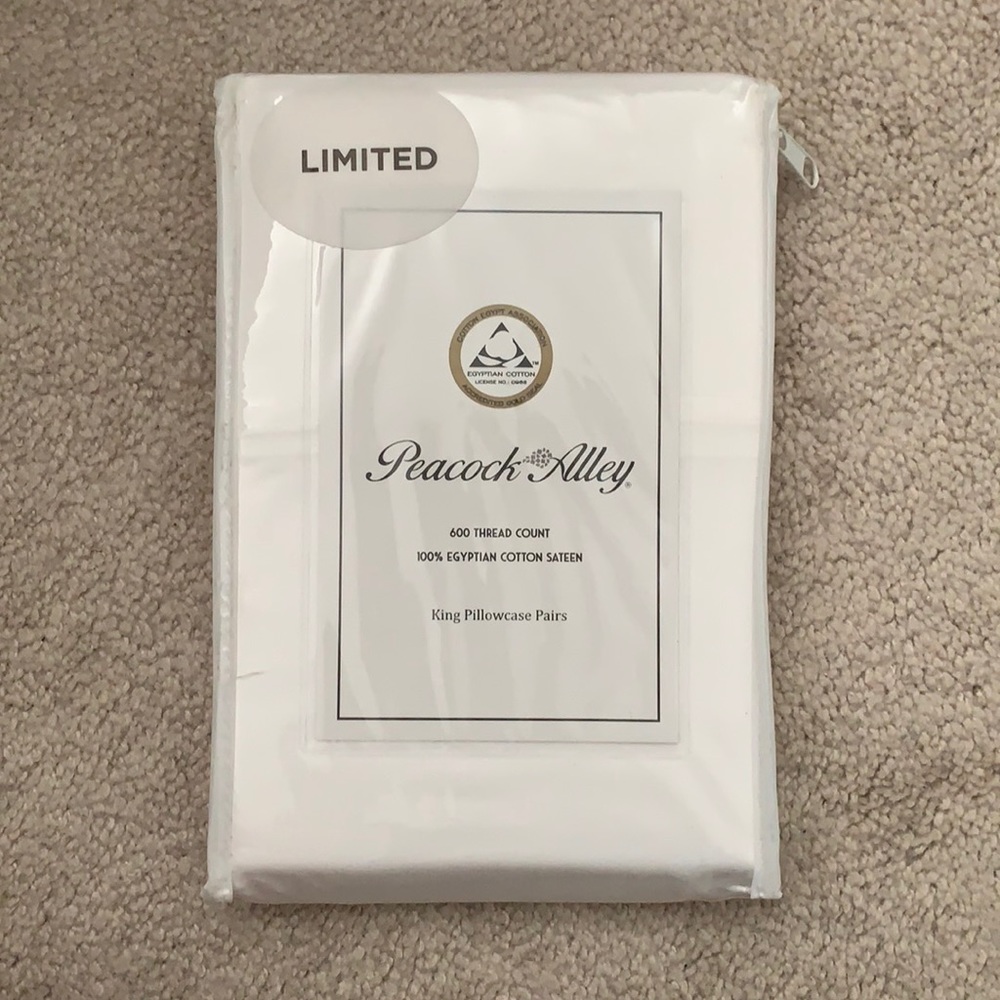 Peacock Alley white King Pillow case set